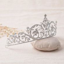 Cargar imagen en el visor de la galería, Gorgeous Sparkling Bridal Crystal Tiara Crowns Princess Queen Pageant Prom Rhinestone Veil Tiara Headband Wedding Hair Accessory