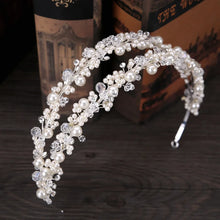 画像をギャラリービューアに読み込む, Luxury Pearl Crystal Bridal Tiaras Wedding Crown Crystal-manmade Diadem For Bride Hair Jewelry Hairband Accessories Hair Wear