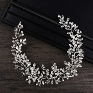 Full Rhinestone Wedding Headbands For Bride Crystal Pearl Headband Hair Accessories Wedding Crystal Hair Band Bride Head Jewelry