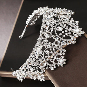 European Baroque Sparkling Crystal Big Bridal Tiara Crown Rhinestone Pageant Diadem Couronne De Mariage Wedding Hair Accessories