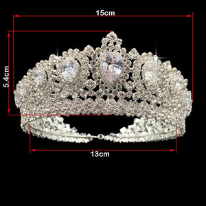 New Bling Wedding Crown Diadem Tiara With Zirconia Crystal Woman Tiaras and Crowns For Pageant Party