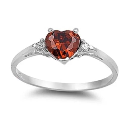 Mood Ring with Lovely Heart Design Brilliant CZ Prong Setting Silver Plated Best Christmas New Year Gift Rings for Women