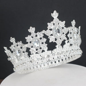 Royal Crystal Queen King Tiara and Crown Bridal Diadem Women Pageant Prom Headpiece Wedding Bride Hair Jewelry Accessories