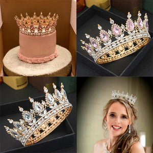 Crystal Queen King Tiaras and Crowns Bridal Diadem Girl Women Headpiece Hair Ornaments Wedding Hair Jewelry Accessories