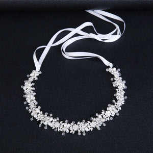 Luxury Clear Crystal Bridal Hair Vine Pearls Wedding Hair Jewelry Accessories Headpiece Women Rhinestone Pageant Crown Headbands