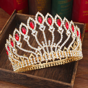 Crystal Queen Bridal Tiara Crown Women Headpiece Bride Baroque Diadem Hair Ornaments Wedding Beauty Head Jewelry accessories