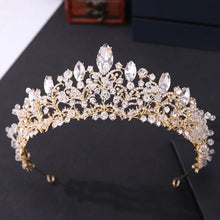 Charger l&#39;image dans la galerie, Baroque Handmade Crystal Beads Heart Bridal Tiaras Crown Luxury Rhinestone Prom Pageant Diadem Headband Wedding Hair Accessories