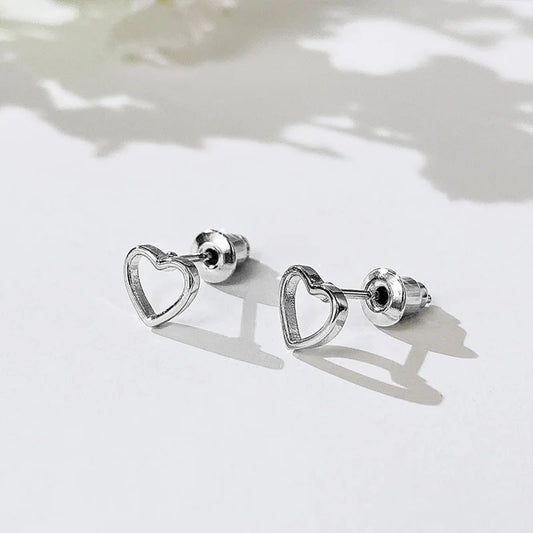 Minimalist Heart Stud Earrings for Girls 3 Metal Colors Available Simple Stylish Women Earrings Versatile Fashion Jewelry