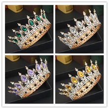 Cargar imagen en el visor de la galería, Rhinestone Queen King Wedding Tiara Crown Bridal Crystal Diadem Women/Me Pageant Prom Bride Head Jewelry Accessories