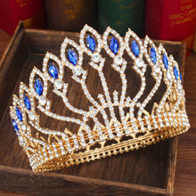 Cargar imagen en el visor de la galería, Crystal Queen Bridal Tiara Crown Women Headpiece Bride Baroque Diadem Hair Ornaments Wedding Beauty Head Jewelry accessories