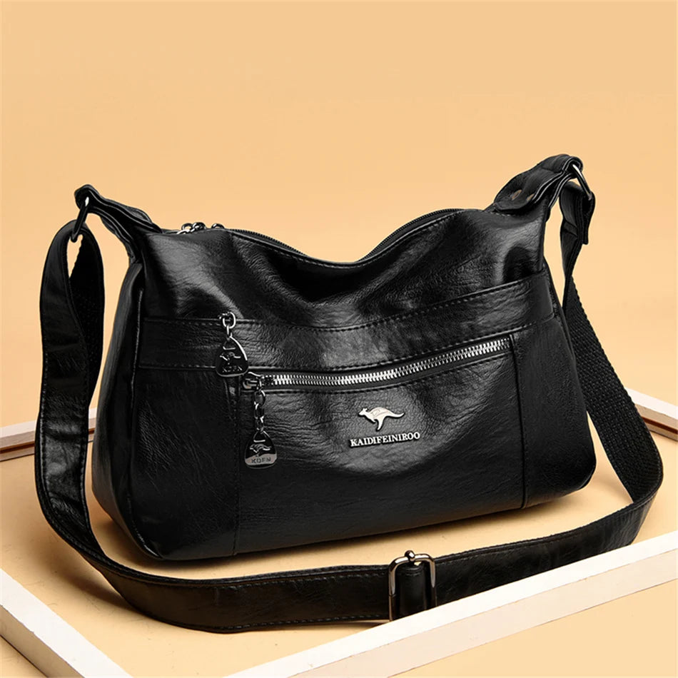 Sac A Main 2 Layers Large Capacity Shoulder Bags for Women Luxury Designer Handbags Vintage Female Crossbody Messenger Bag - EUFASHIONBAGS