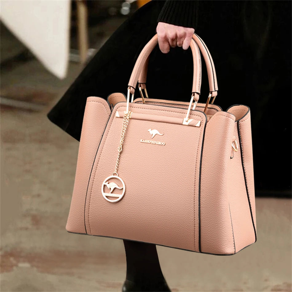 Soft Leather Luxury Handbags Women Bags Designer 3 Layers Shoulder Crossbody Sac Ladies Large Capacity Shopping Messenger Tote - EUFASHIONBAGS