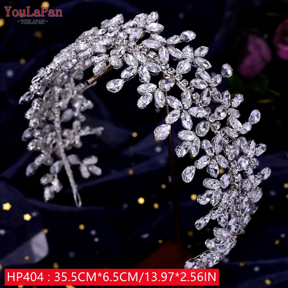 Bridal Tiaras for Wedding Rhinestone Hair Piece Crystal Headpiece Wedding Headpieces for Bride Hair Jewelry HP304 - EUFASHIONBAGS