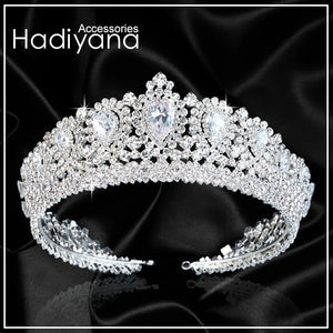 New Bling Wedding Crown Diadem Tiara With Zirconia Crystal Woman Tiaras and Crowns For Pageant Party