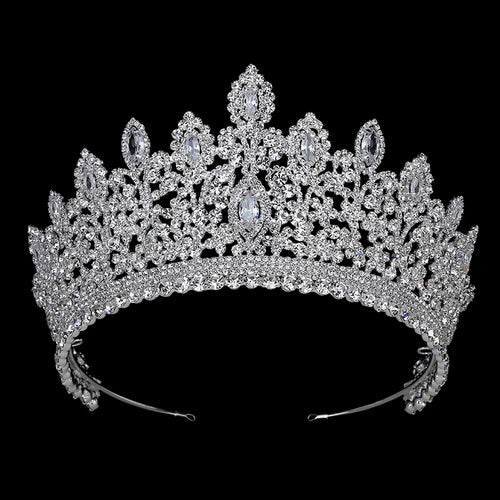 Wedding Crown Jewelry Vintage Ethnic Bridal Hair Tiaras Copper CZ Luxury Rhinestone Tiaras And Crowns Couronne De Mariage