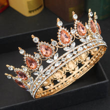 Cargar imagen en el visor de la galería, Rhinestone Queen King Wedding Tiara Crown Bridal Crystal Diadem Women/Me Pageant Prom Bride Head Jewelry Accessories