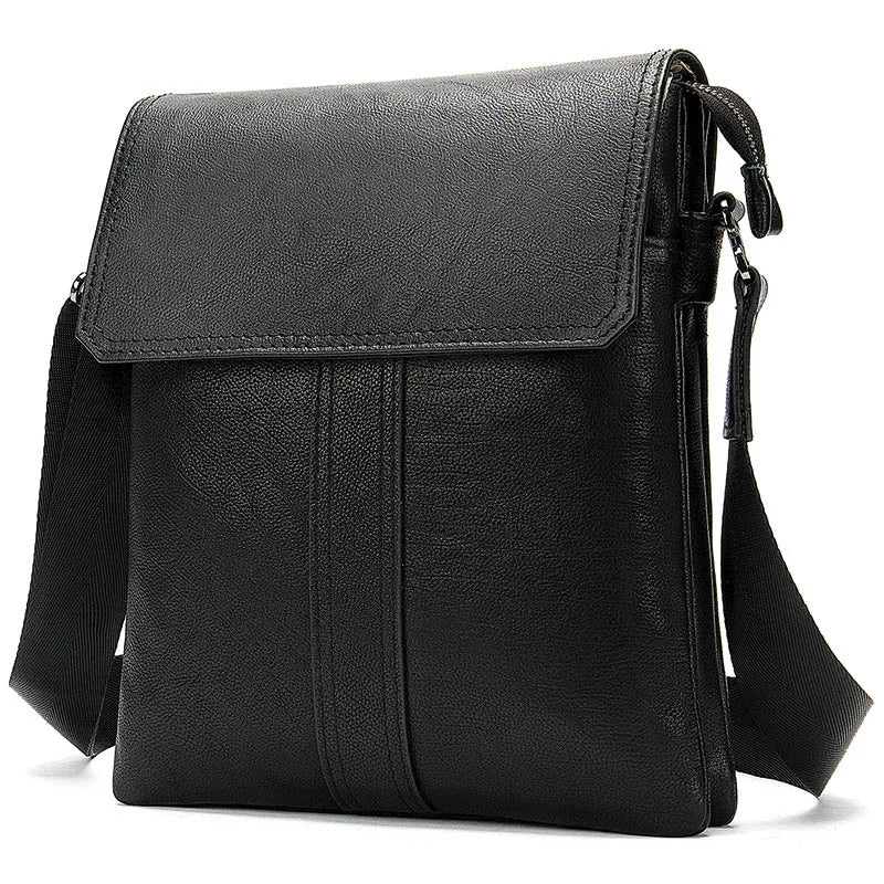 Genuine Leather Black Men's Designer Bags Leather Crossbody Messenger Bags Handbags - EUFASHIONBAGS