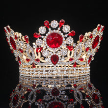 Cargar imagen en el visor de la galería, Royal Crystal King Crown Bride Tiaras and Crowns Queen Hair Jewelry Pageant Prom Diadem Headpiece Bridal Head Accessories