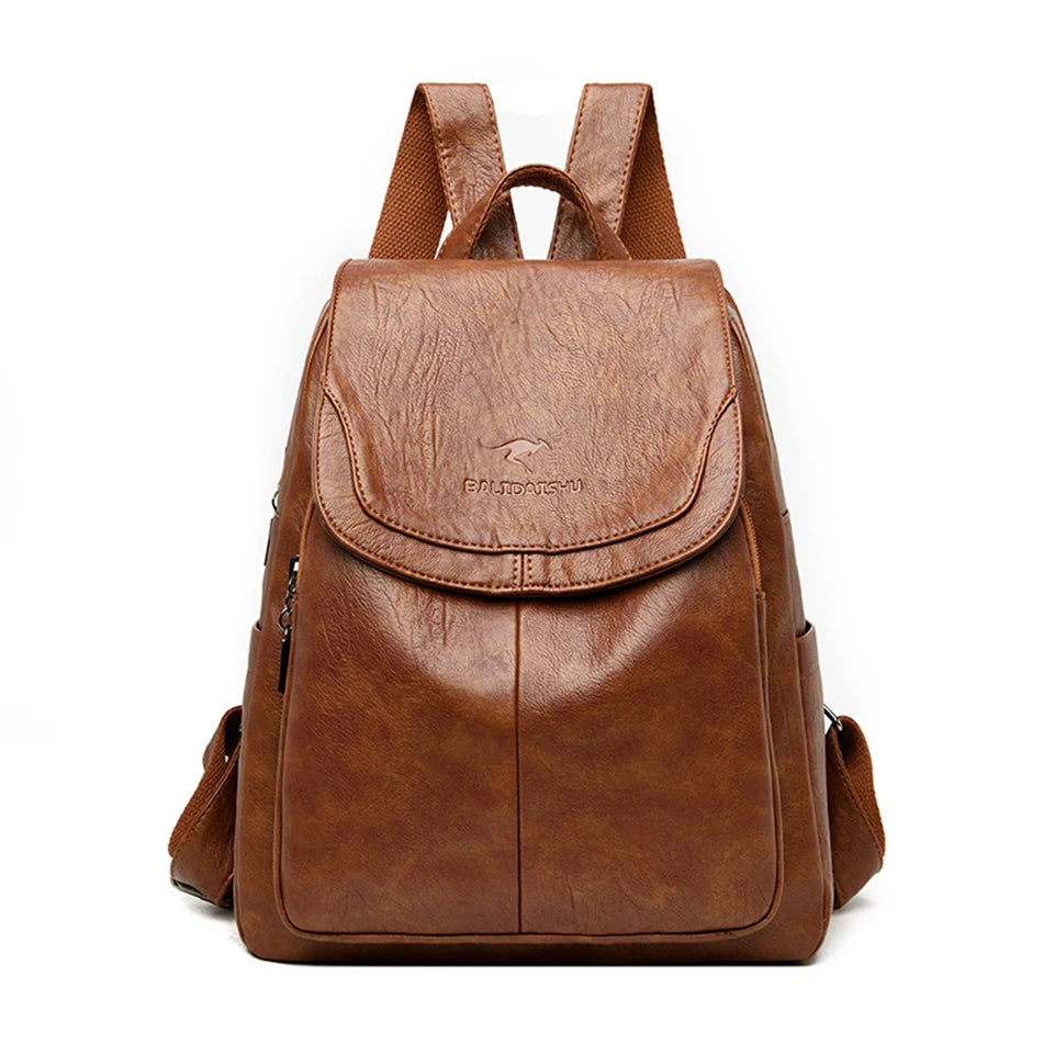 Women Large Backpack Purses High Quality Leather Female Vintage Bag School Bags Travel Bagpack Bookbag Rucksack