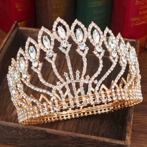 Crystal Queen Bridal Tiara Crown Women Headpiece Bride Baroque Diadem Hair Ornaments Wedding Beauty Head Jewelry accessories