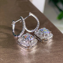 画像をギャラリービューアに読み込む, New Trendy Square Shape Drop Earrings Brilliant Bridal Engagement Wedding Jewelry Elegant Female Dangle Earring Nice Gift