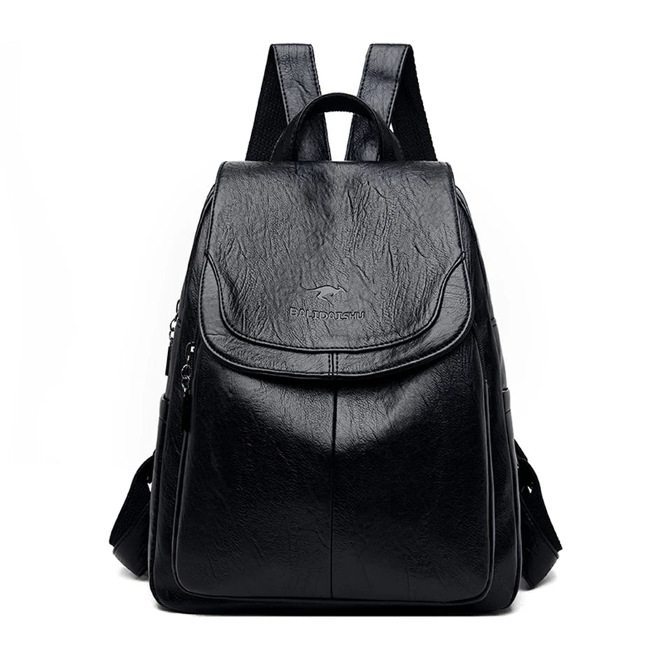 Women Large Backpack Purses High Quality Leather Female Vintage Bag School Bags Travel Bagpack Bookbag Rucksack