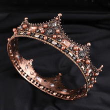 Cargar imagen en el visor de la galería, Crystal Round Bridal Tiaras and Crowns For Women Pageant Prom Diadem Rhinestone Hair Ornaments Wedding Bride Hair Accessories