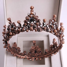 画像をギャラリービューアに読み込む, Baroque Black Crystal Big Round Bridal Tiaras Crowns Pageant Prom Diadem Rhinestone Veil Tiara Headband Wedding Hair Accessories