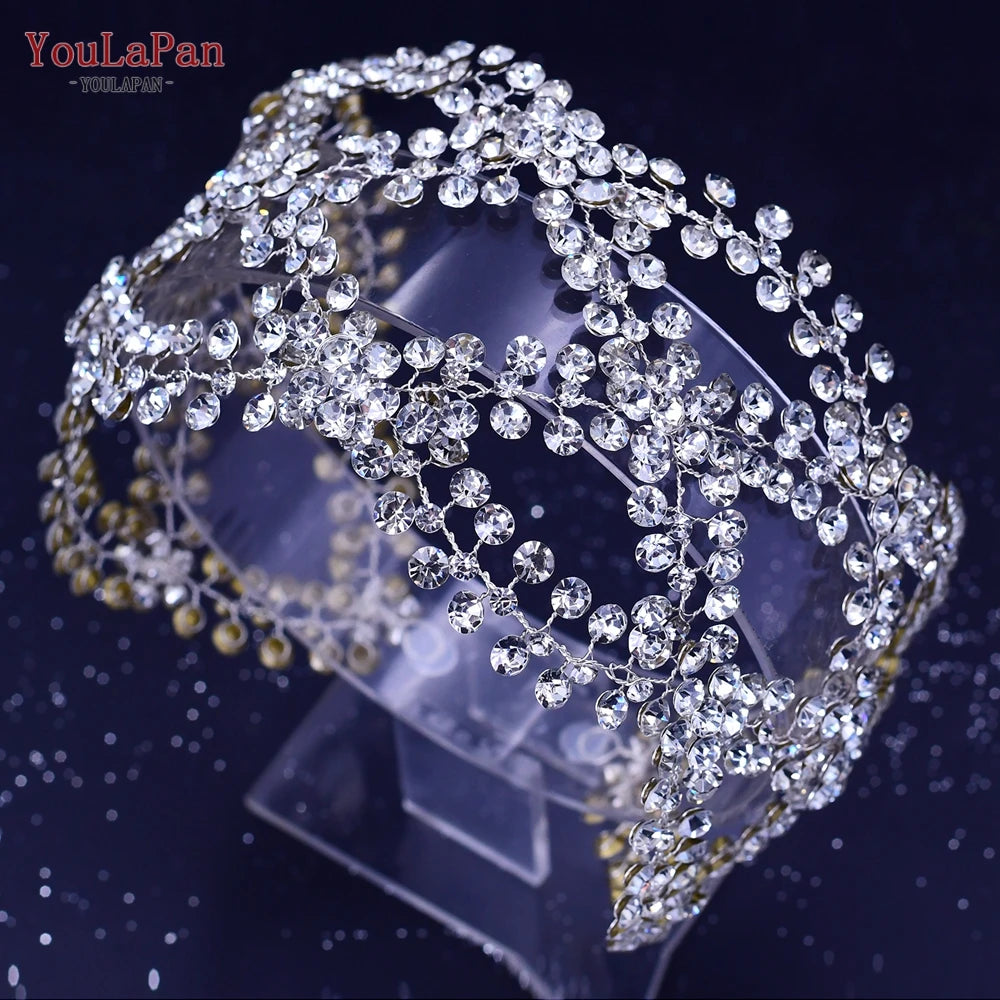 Wedding Tiara Crystal Bridal Headband Women Hair Crown Bridal Hair Accessories Bride Headpieces for Party Banquet - EUFASHIONBAGS