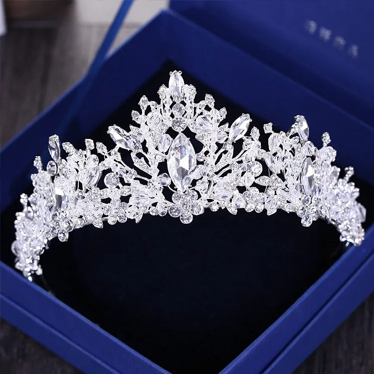 Diverse Silver Gold Color Crystal Crowns Bride tiara Fashion Queen For Wedding Crown Headpiece Wedding Hair Jewelry Accessories - EUFASHIONBAGS