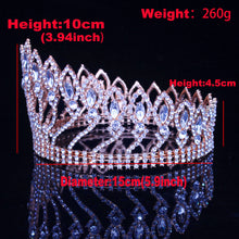 Cargar imagen en el visor de la galería, Crystal Queen Bridal Tiara Crown Women Headpiece Bride Baroque Diadem Hair Ornaments Wedding Beauty Head Jewelry accessories