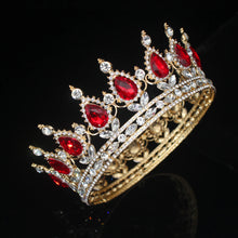 Cargar imagen en el visor de la galería, Crystal Queen King Tiaras and Crowns Bridal Diadem Women/Men Hair Ornaments Bride Rhinestone Wedding Head Jewelry Accessories