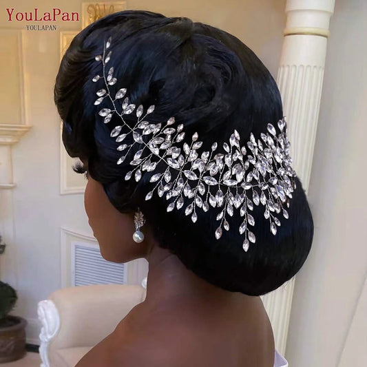 Handmade Crystal Rhinestones Silver Golden Wedding Headband Headpiece Jewelled Headband Wedding Hair Jewelry - EUFASHIONBAGS