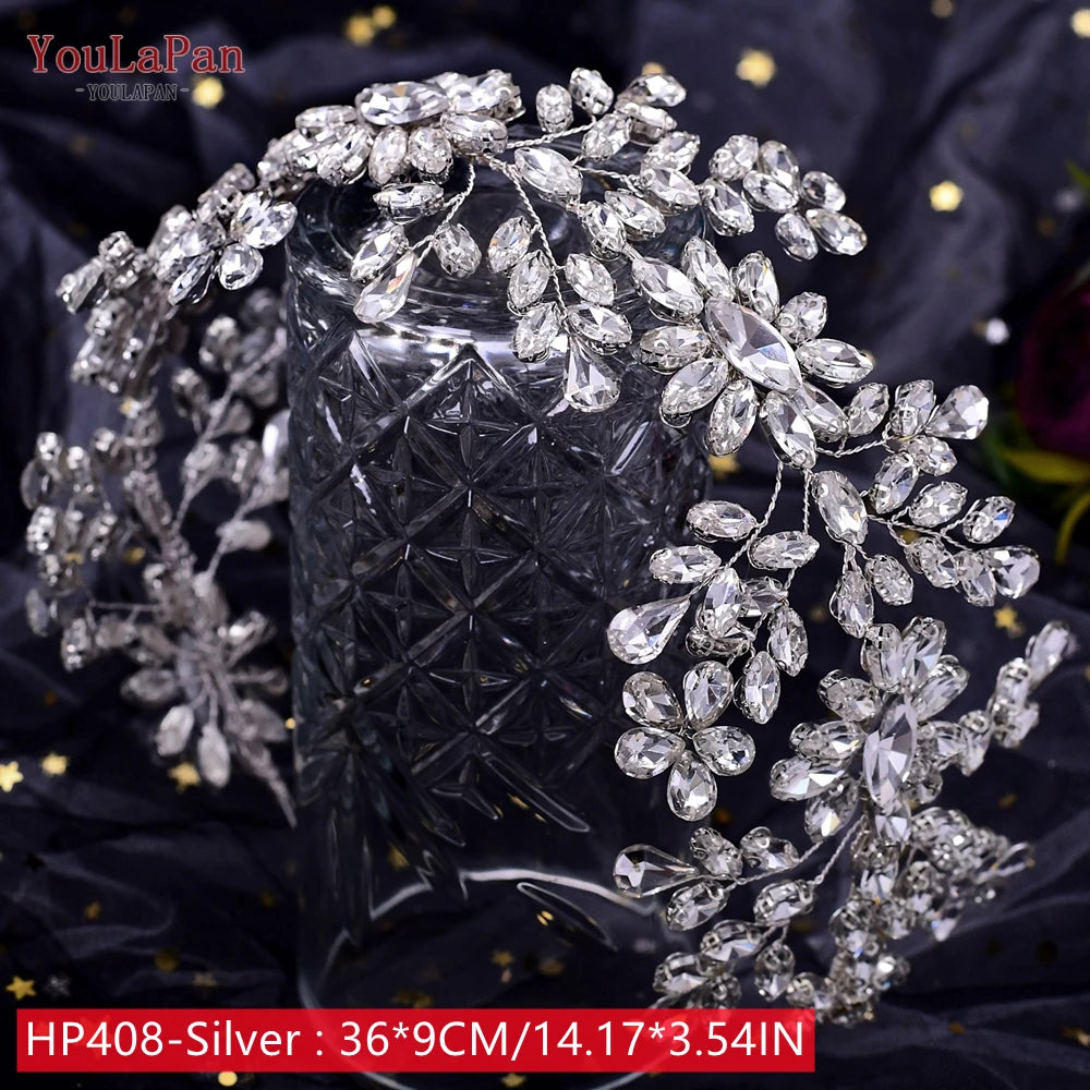 Bridal Tiaras for Wedding Rhinestone Hair Piece Crystal Headpiece Wedding Headpieces for Bride Hair Jewelry HP304 - EUFASHIONBAGS