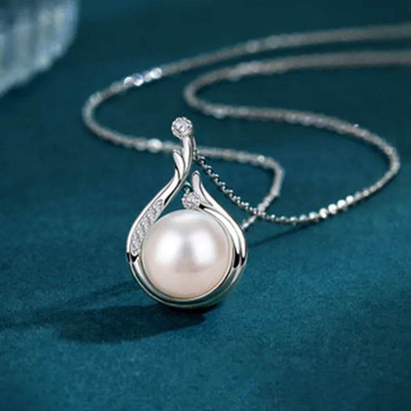 Water Drop Pendant Necklace with Simulated Pearl Engagement Wedding Party Elegant Accessories for Women Fashion Jewelry