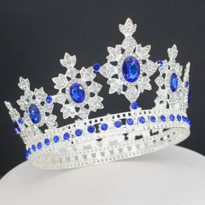 Fashion Purple Crystal Bridal Tiara and Crown For Women Diadem Pageant Prom Headpiece Wedding Bride Hair Jewelry Accessories