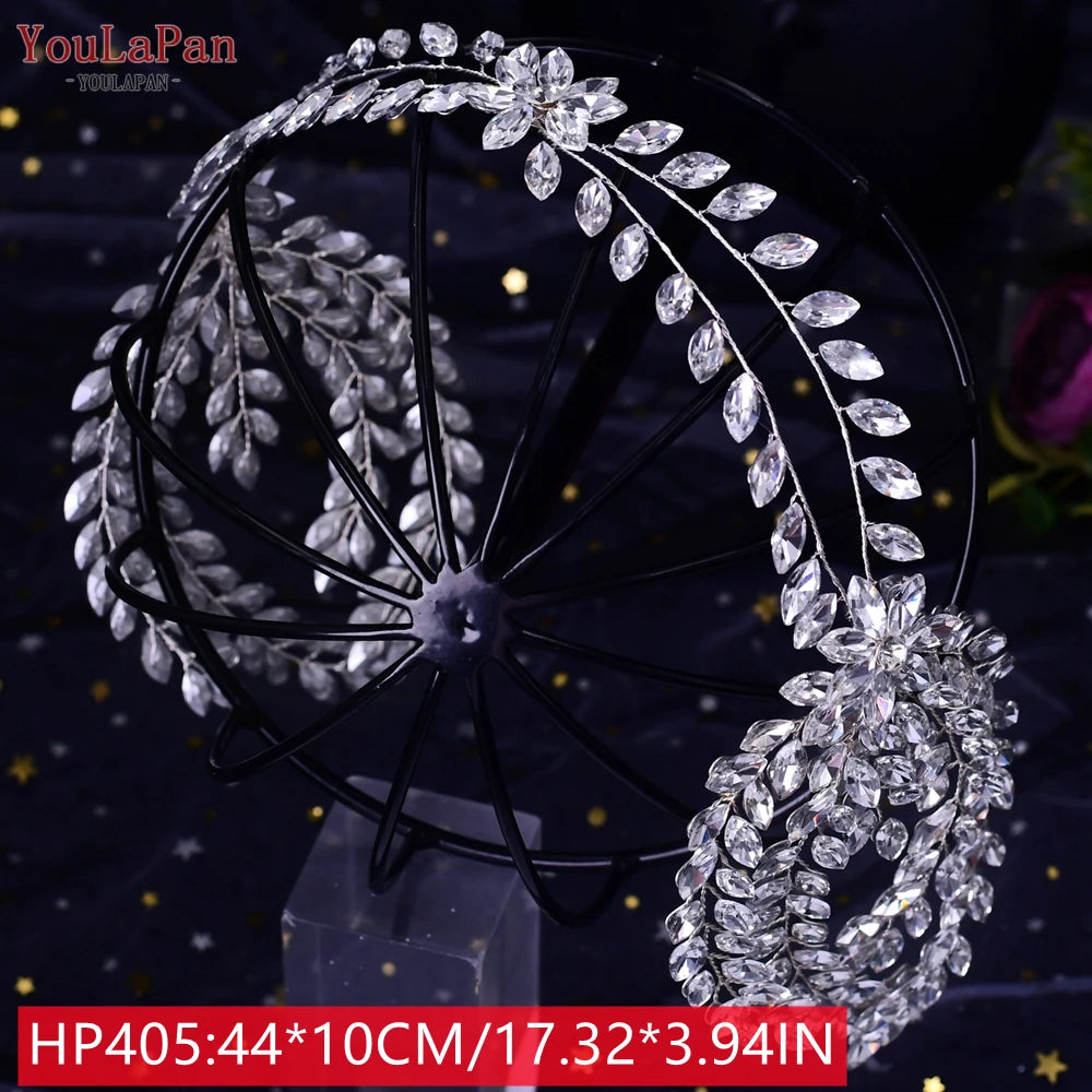 Bridal Tiaras for Wedding Rhinestone Hair Piece Crystal Headpiece Wedding Headpieces for Bride Hair Jewelry HP304 - EUFASHIONBAGS