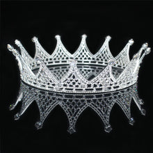 Cargar imagen en el visor de la galería, Pink Crystal Princess Tiara Crown Queen King Pageant Prom Diadem Rhinestone Men Hair Ornaments Wedding Jewelry Accessories