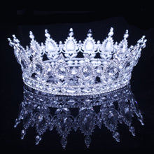 Cargar imagen en el visor de la galería, Rhinestone Queen King Wedding Tiara Crown Bridal Crystal Diadem Women/Me Pageant Prom Bride Head Jewelry Accessories