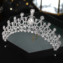 Cargar imagen en el visor de la galería, Hot Sale Rhinestone Crystal Wedding Bridal Jewelry Sets Women Bride Tiara Crowns Earring Necklace Set Wedding Hair Accessories