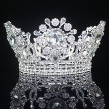 Cargar imagen en el visor de la galería, Large Round Royal Crystal Tiaras and Crowns Queen King Crown For Women Girl Diadem Prom Pageant Tiara Hair Jewelry Accessories