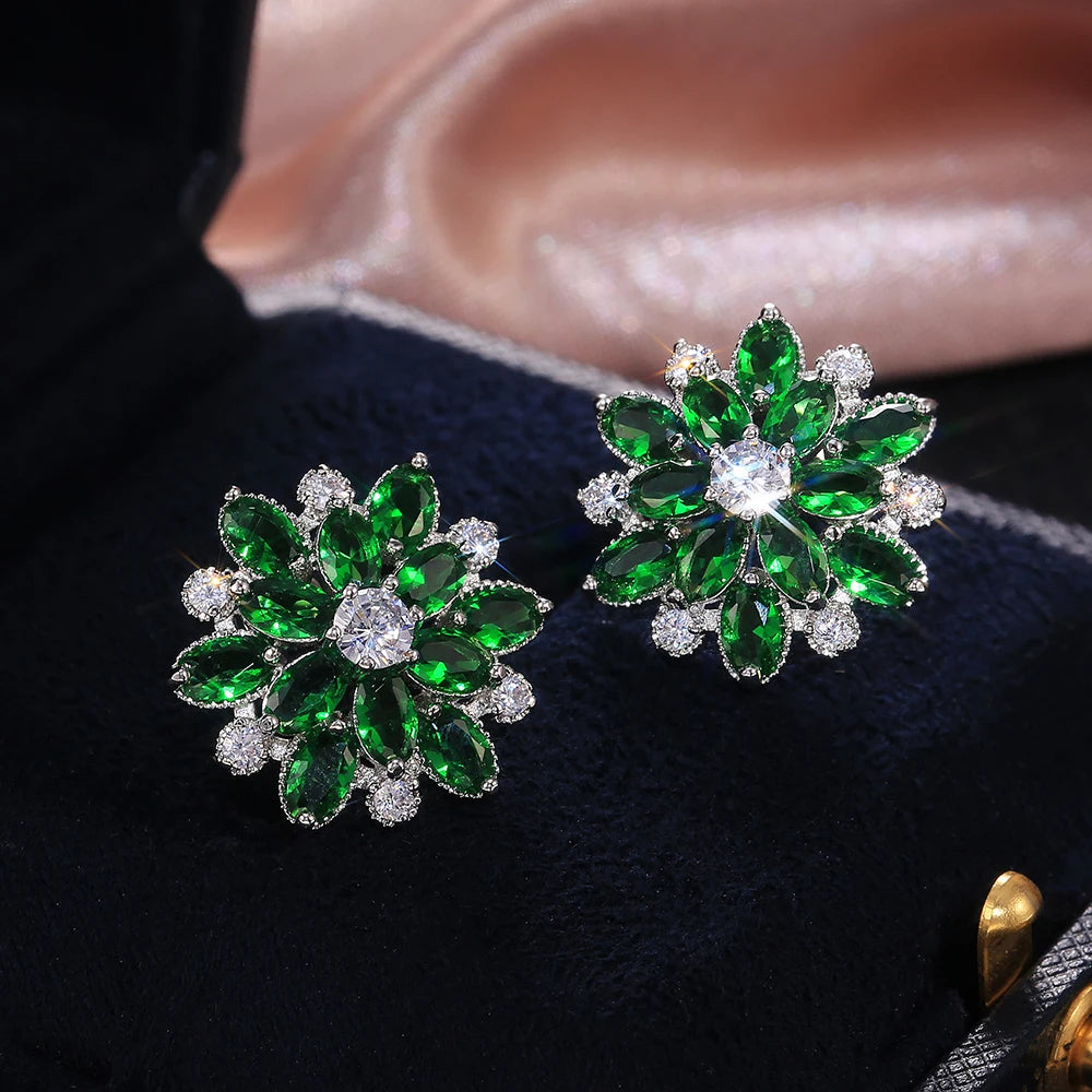 Gorgeous Double Layer Flower Women Stud Earring 7 Colors Available Wedding Dancing Party Gift Female Classic Earring - EUFASHIONBAGS