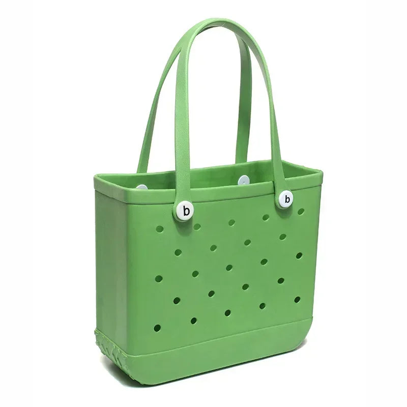 Croc Beach Tote Bag Rubber EVA Waterproof Basket Extra Large Women Shopping Shoulder Handbag Beach Jelly Sac Tote Bag Purse - EUFASHIONBAGS