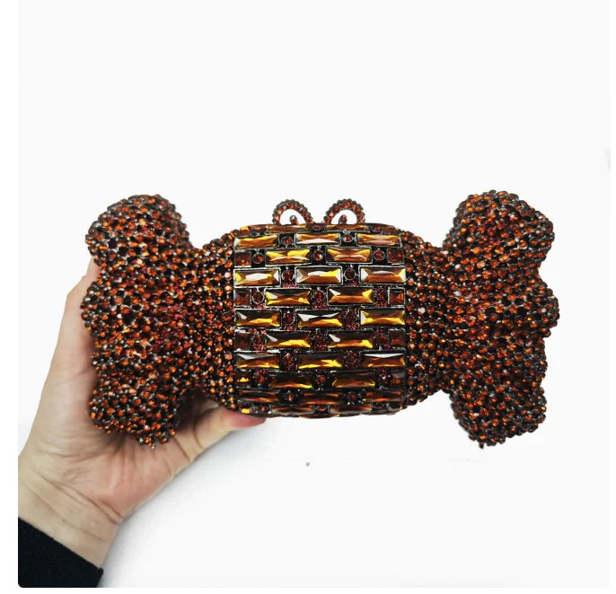 Candy Stones Women Crystal Clutch Bag Lady Evening Bags Party Cocktail Rhinestones Handbags Wedding Purse