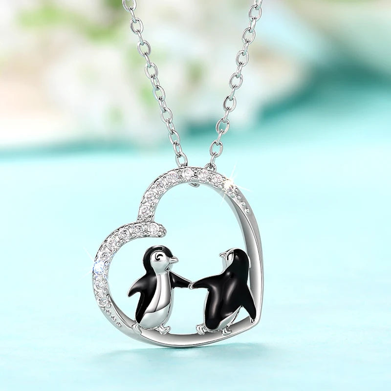 Cute Penguin Pendant Necklace for Women Delicate Birthday Day Gift Love Necklace Wedding Party Statement Jewelry