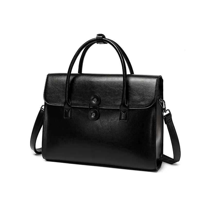 Cowhide Women's Tote Bag Fashion Luxury Business Computer Bag Genuine Leather Women Crossbody Shoulder Bags Student Schoolbag