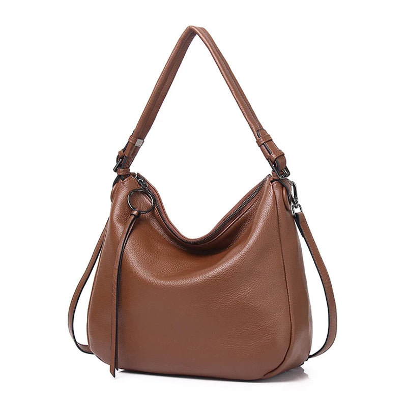 Genuine Leather Women's Shoulder Bag Fashion Large Tote Bags High Quality Soft Cowhide Women Crossbody Bags