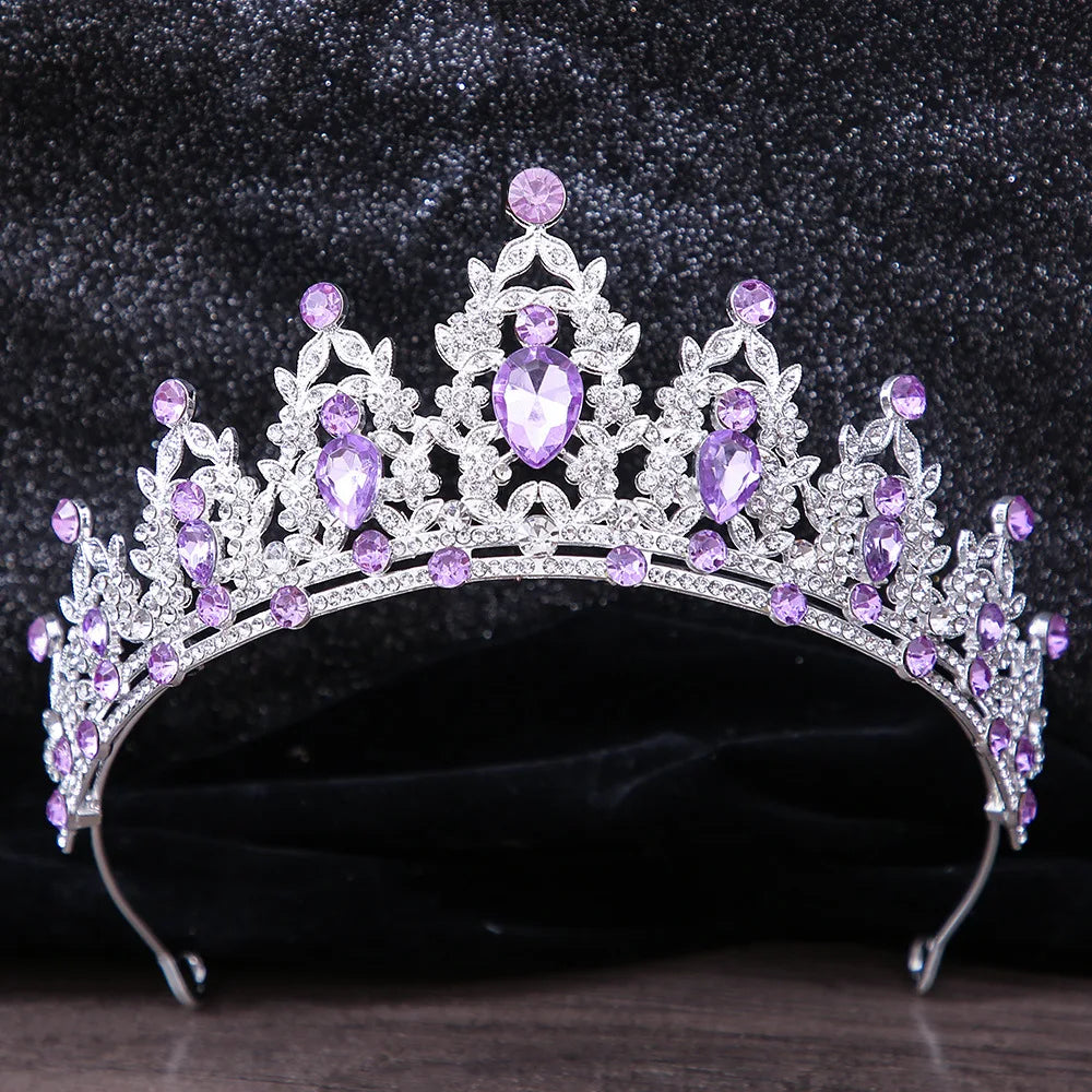 Wedding Hair Tiara Crystal Bridal Tiara Crown Silver Color Rhinestone Diadem Veil Tiaras Hair Accessories Headpiece Head Jewelry - EUFASHIONBAGS