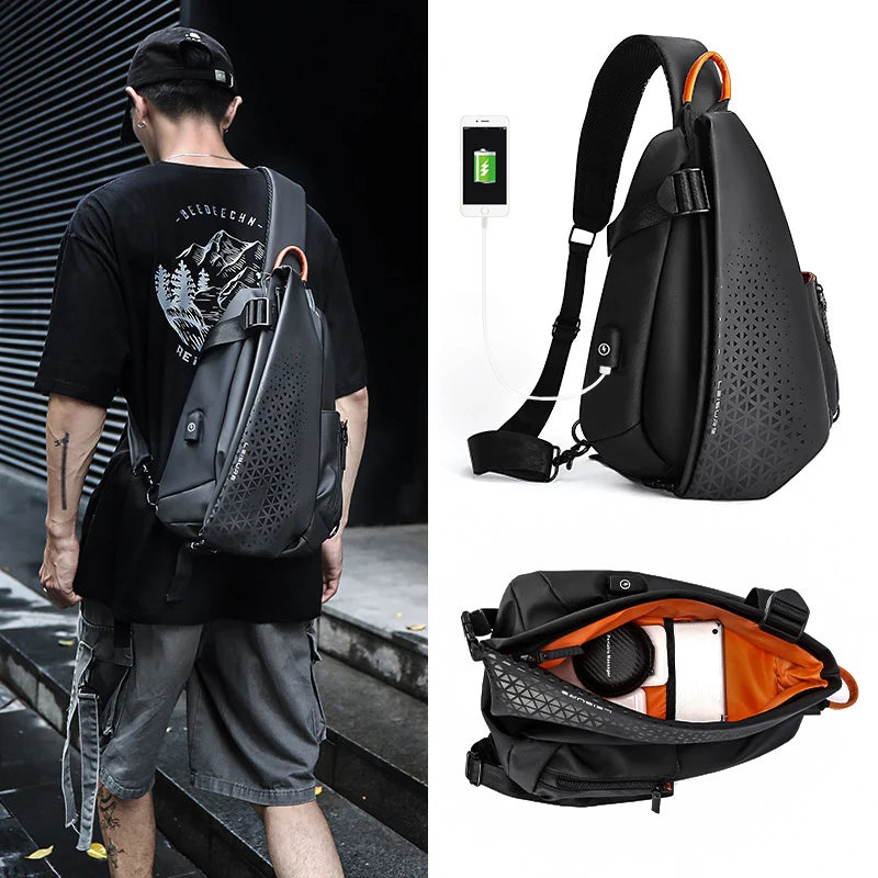 Fashion Business Men's Crossbody Bags High Quality Waterproof Nylon Chest Packs Casual Travel Large Capacity Shoulder Bag Male - EUFASHIONBAGS