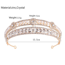 Cargar imagen en el visor de la galería, Baroque Crystal Princess Tiara Crown Bridal Headpiece For Women Girl Pageant Prom Diadem Wedding Hair Jewelry Accessories